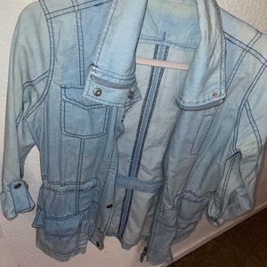 Blue Jean zipper up Jacket. Fair Condition.